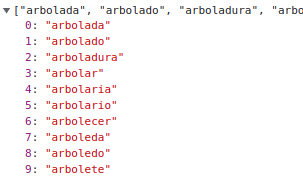Resultado con 10 palabras